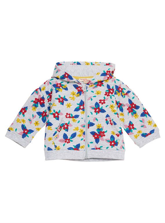 Fato de treino cinzento mesclado estampado menina JITROHOJOG / 20SG09F1JGHJ920