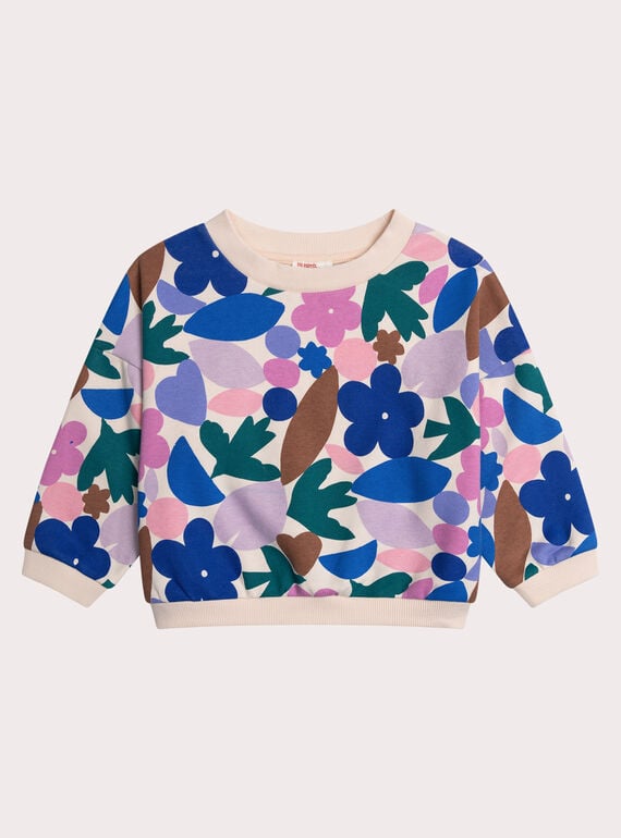 Camisola bege com estampado gráfico para menina