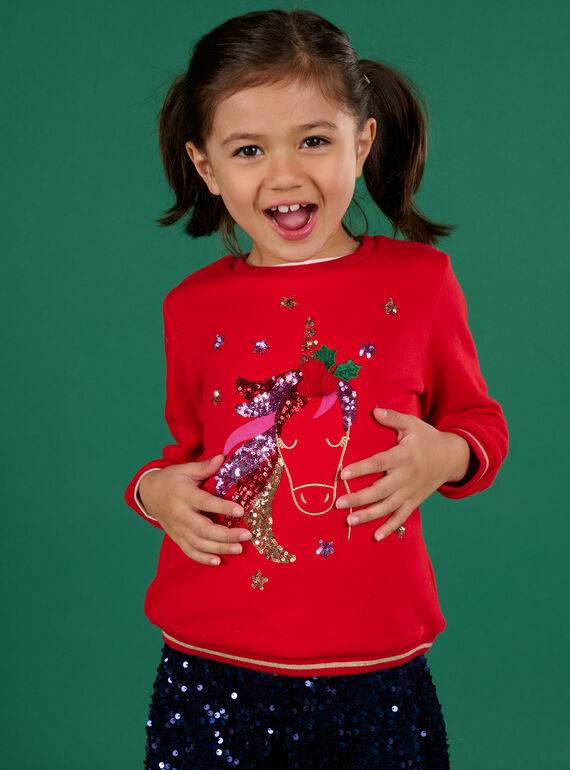 Sweat de mangas compridas com padrão unicórnio de Natal PANOSWEA / 22W901V1SWEF529