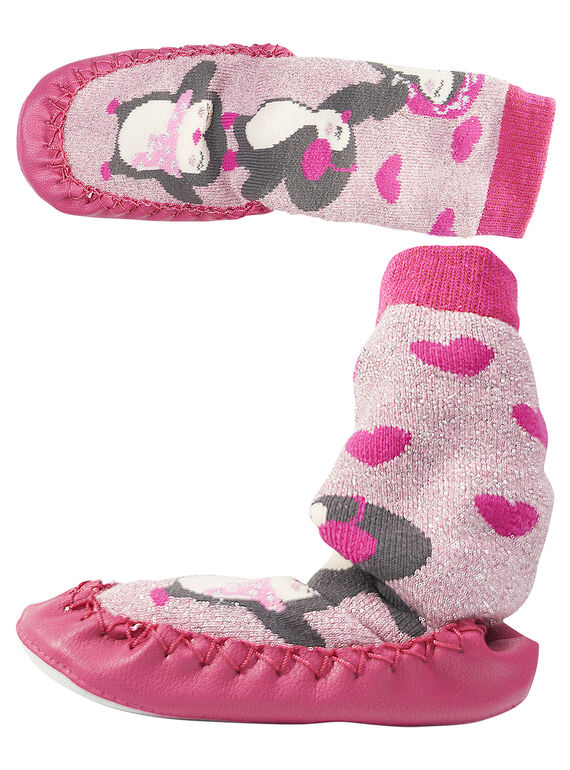 Chinelos meias lurex rosa bebé menina GBFCCPING / 19WK37Z1D08030