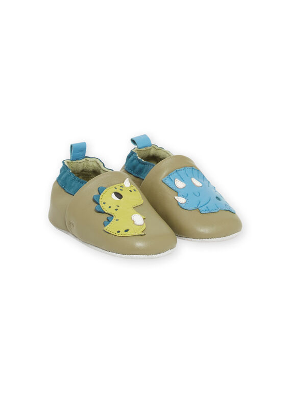Pantufas caqui com padrão de dinossauros bebé menino NUCHOSDINOS / 22KK3824D3S604