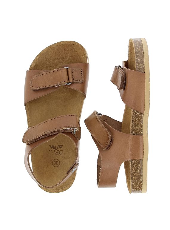 Boys' leather sandals CGNUCAMEL / 18SK36W6D0E804