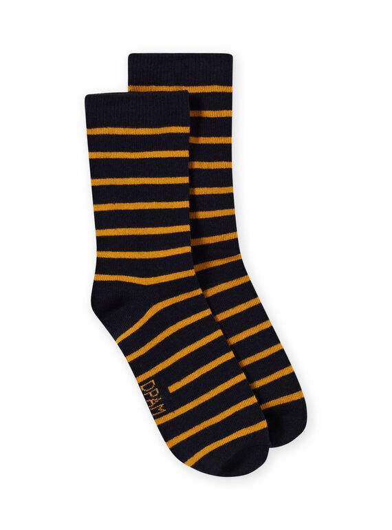 Meias às riscas azul-marinho e amarelo menino MYOJOCHOR4 / 21WI0214SOQ113