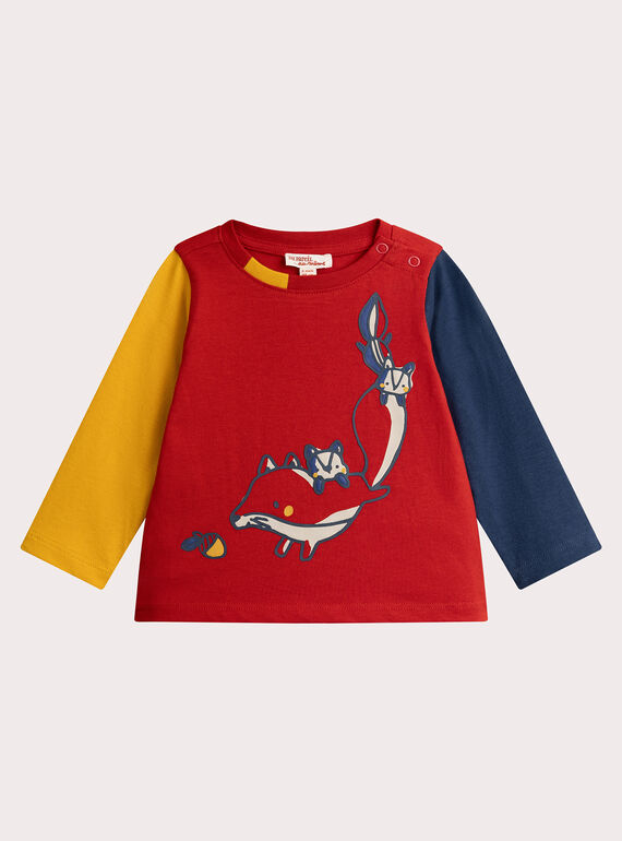 T-shirt de manga comprida com animação animal para bebé  VUROTEE3 / 24WG10P1TML505