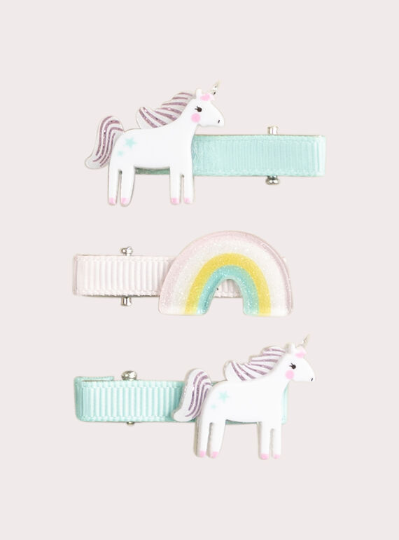 Conjunto de 3 barras de unicórnio e arc-en-ciel para menina  VYAJOCLIC4 / 24WI01L9BRTC208