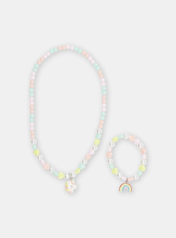 Colar e pulseira multicolor menina SYAJOSET2 / 23WI0182CLI099