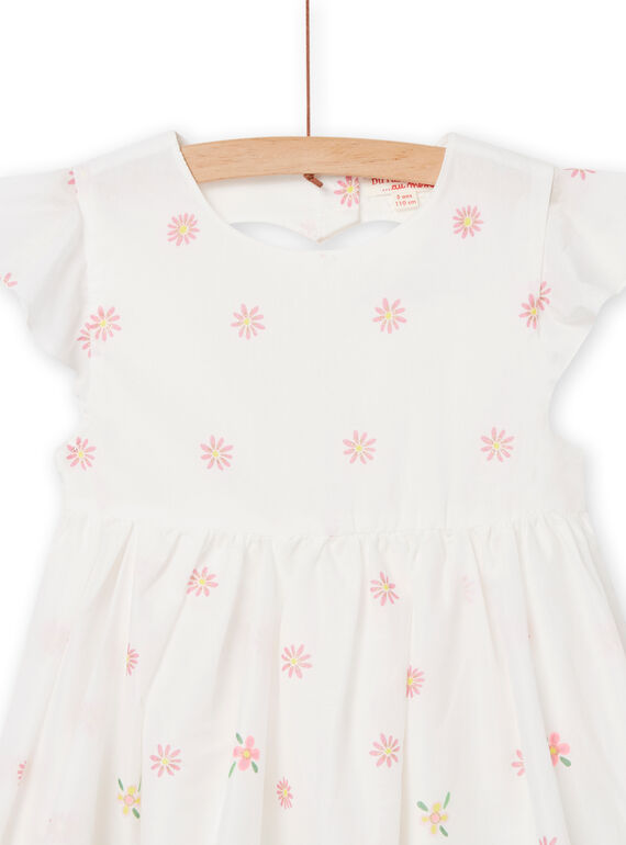 Vestido cru com estampado florido menina NASOROB4 / 22S901Q1ROB001