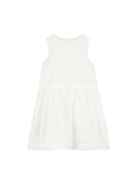 Vestido branco em algodão menina FAROROB3 / 19S901S3ROB001