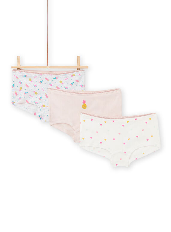 Pack de 3 shorties com padrão decorativo menina NEFAHOTLOV / 22SH11I4SHY001