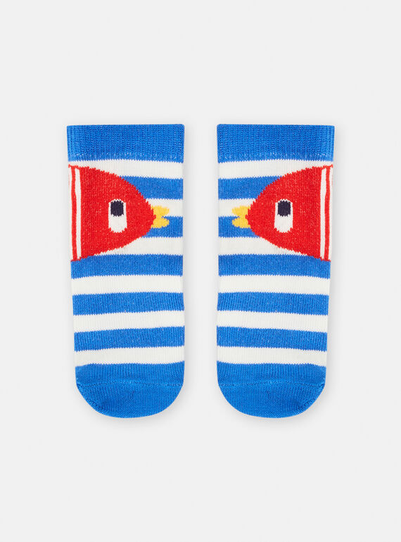 Meias azul-cobalto com estampado às riscas bebé menino TYUCLUCHO / 24SI10C3SOQC212