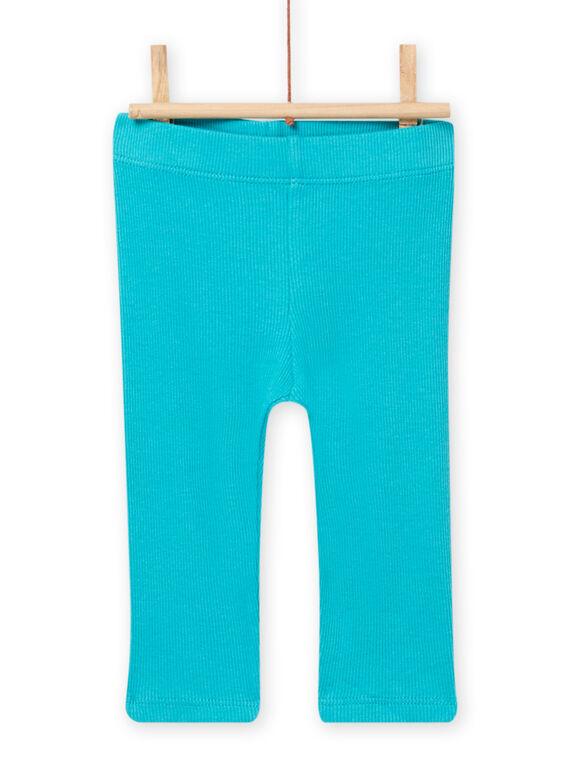 Leggings stretch rib azul-turquesa bebé menina NYIJOLEG2 / 22SI0963CAL202