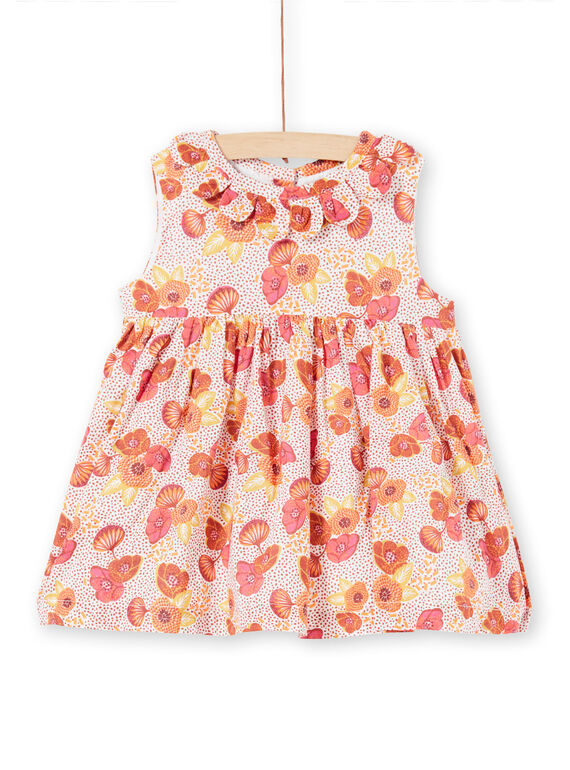 Vestido rosa, cru e amarelo com estampado florido e bolas LITERROB2 / 21SG09V1ROB001