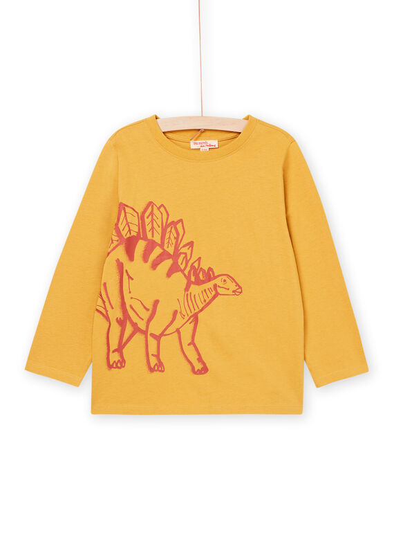 T-shirt de mangas compridas amarelo com padrão de dinossauro POJOTEE3 / 22W902B5TML106