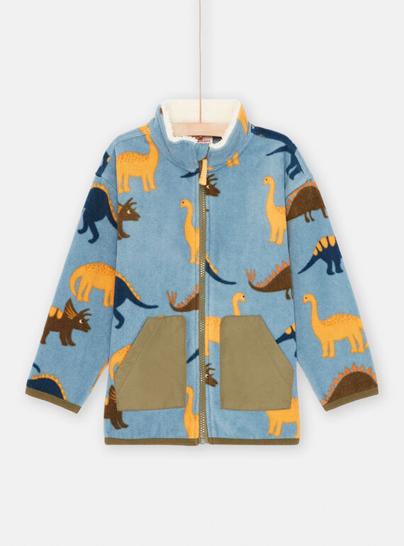 Casaco de malha polar azul com estampado de dinossauros menino SOJOGITEK2 / 23W902M1GILC201