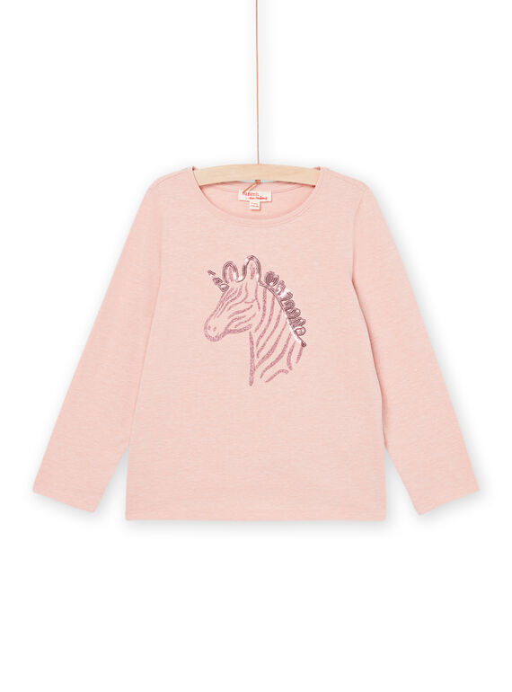 T-shirt de mangas compridas rosa com estampado de zebra PAJOYTEE2 / 22W901D1TMLD314