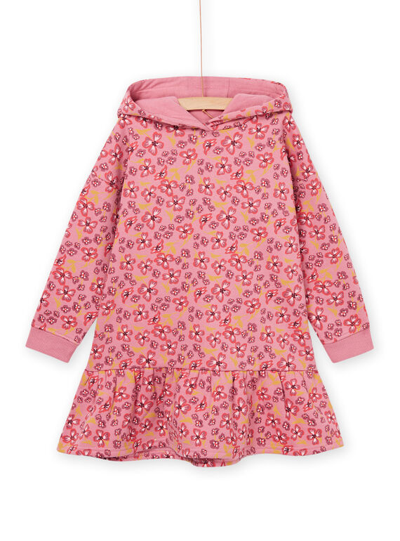 Vestido em moletão com capuz e estampado florido PAPRIROB2 / 22W901P3ROBD318