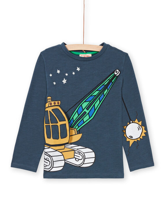 T-shirt azul-marinho menino MOCOTEE3 / 21W902L2TMLC202
