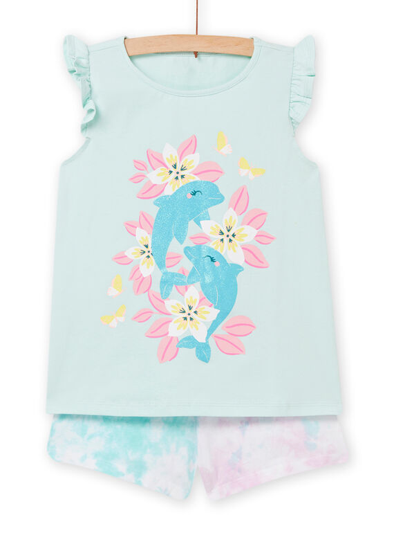 Pijama azul-glaciar e rosa menina NEFAPYJDOL / 22SH11H4PYJ219