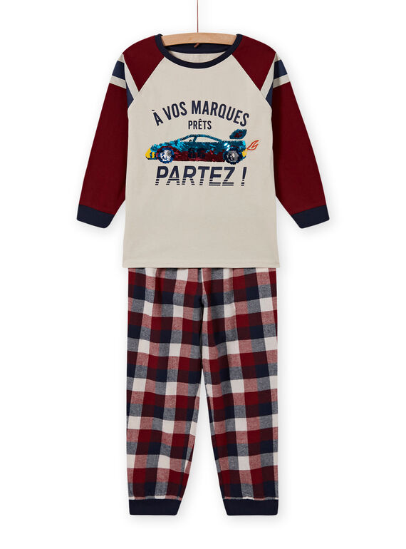 Conjunto de pijama com padrão de carro com lantejoulas reversíveis menino MEGOPYJSPOR / 21WH1232PYJ080