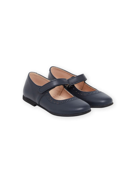 Babies com tira em couro liso azul-marinho NABABSONIA / 22KK3551D13070