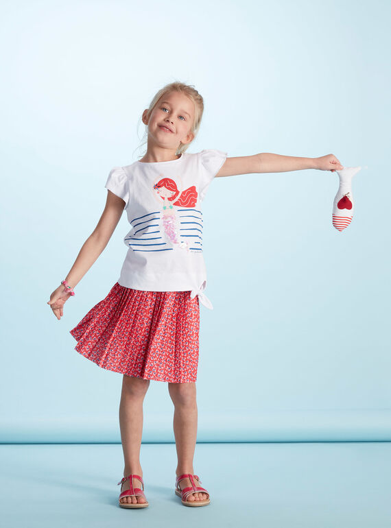 Saia em jersey plissado, estampado florido JACEAJUP1 / 20S901N1JUPF506