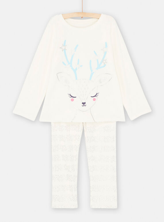 Pijama cru com padrão de rena para menina SEFAPYJSTA / 23WH1154PYJ001