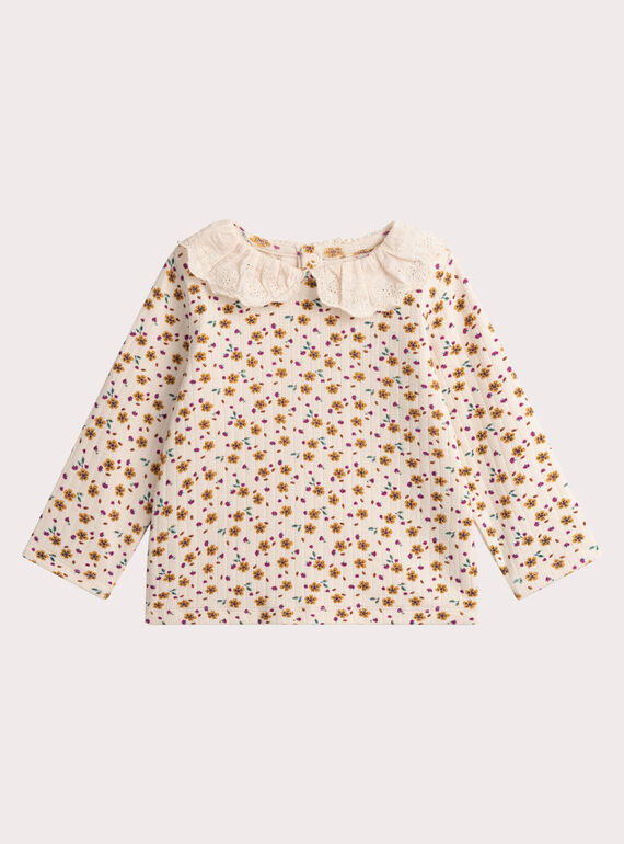 Sutiã de manga comprida com estampa floral para menina  VIBABRA / 24WG09Q1BRA311