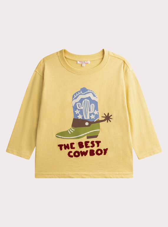 T-shirt em amarelo-claro de manga comprida e estampado cowboy WOLANTEE2 / 25S90241TMLB102
