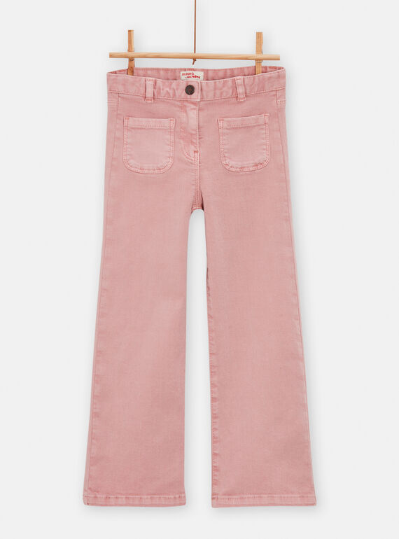 Calças de ganga largas de cintura subida rosa-pálido para menina TACRIPANT / 24S901L1PAN303