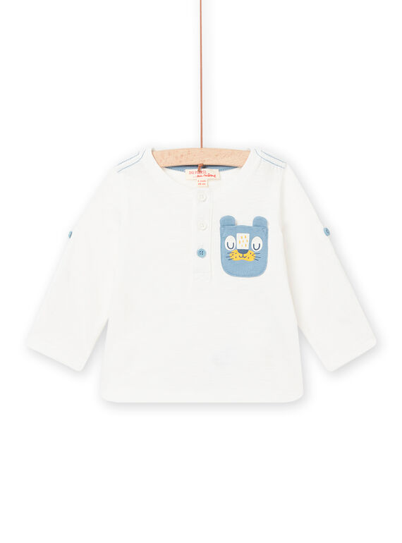 T-shirt lisa cru com estampado urso bebé menino NUJOTUN3 / 22SG1073TML001