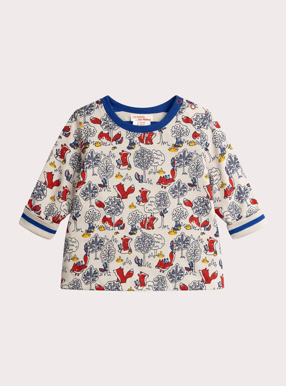 T-shirt reversível com animação de raposa para menino  VUROTEE1 / 24WG10P3TML808