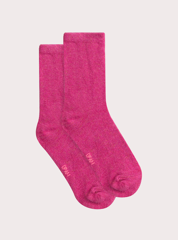 Meias cor-de-rosa com lantejoulas para menina VYAJOSCHO2 / 24WI01G1SOQ030