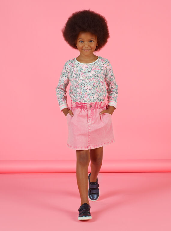 Saia de ganga rosa menina MAKAJUP1 / 21W901I1JUPD305