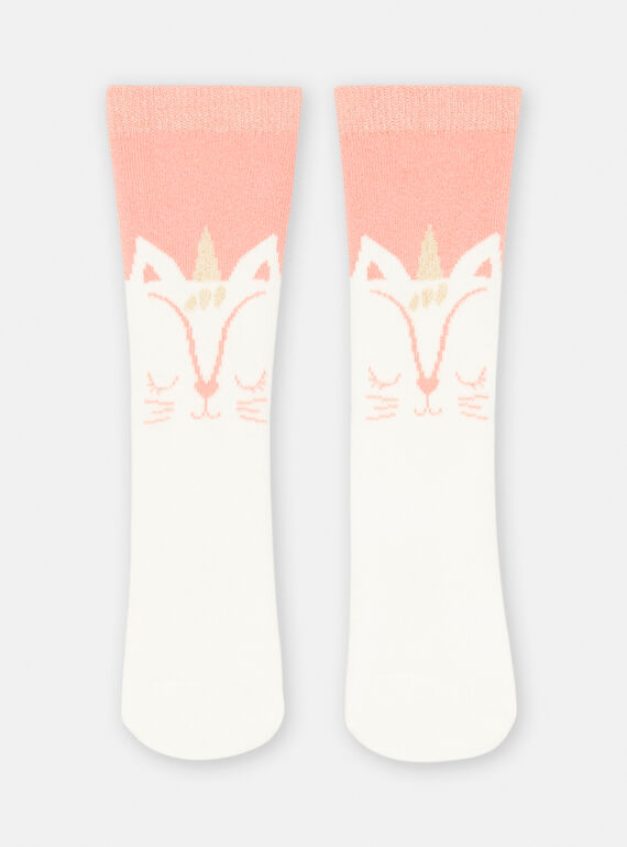 Meias salmão e branco para menina SYADUCHO / 23WI01N1SOQ401