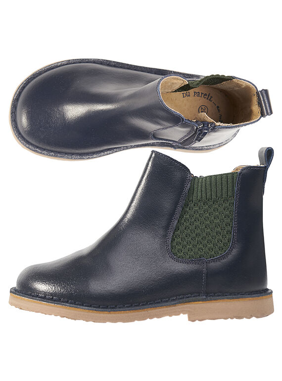 Boots chelsea couro azul-marinho criança menino GGBOOTCHEB / 19WK36X5D0D070