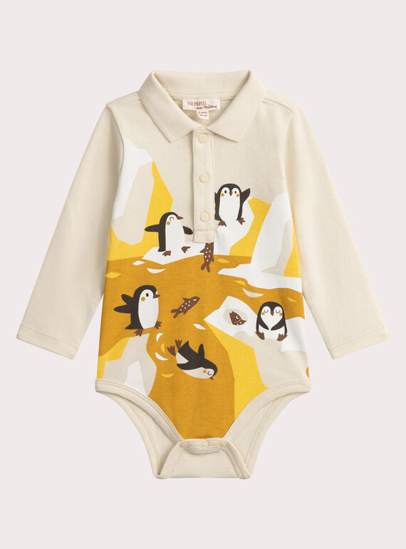Bodysuit de manga comprida com animação de pinguim para bebê menino  VUBABOD / 24WG10Q1BOD009