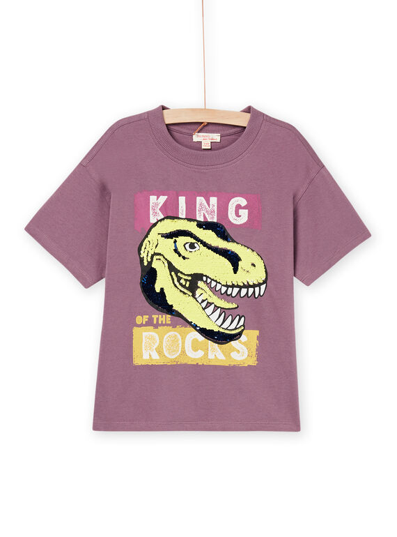 T-shirt com padrão de dinossauro fluorescente e inscrição ROMAGTI1 / 23S902T3TMC712