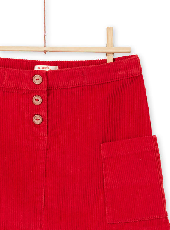 Saia vermelho canelada menina MACOMJUP1 / 21W901L2JUP408