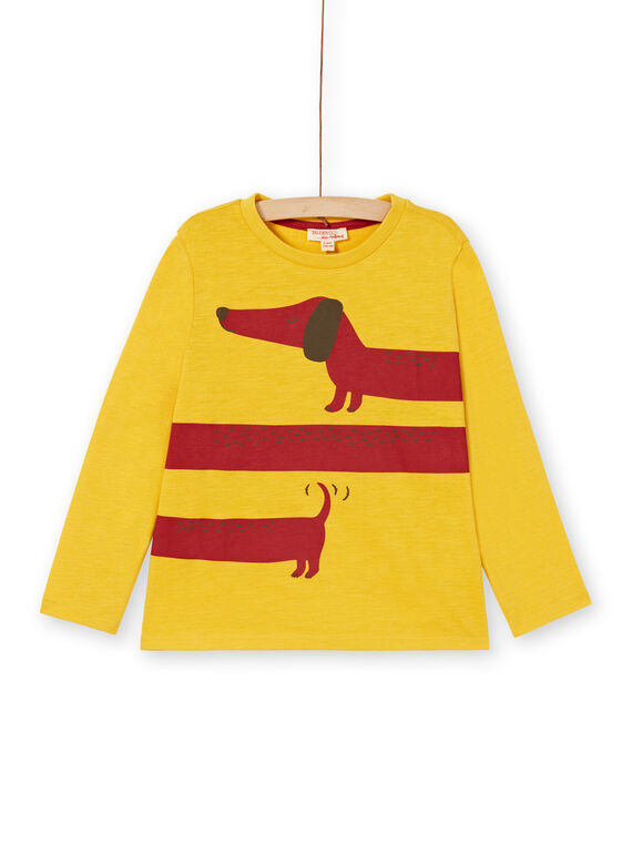 T-shirt amarela em algodão criança menino LOJOTEE2 / 21S90234TML102