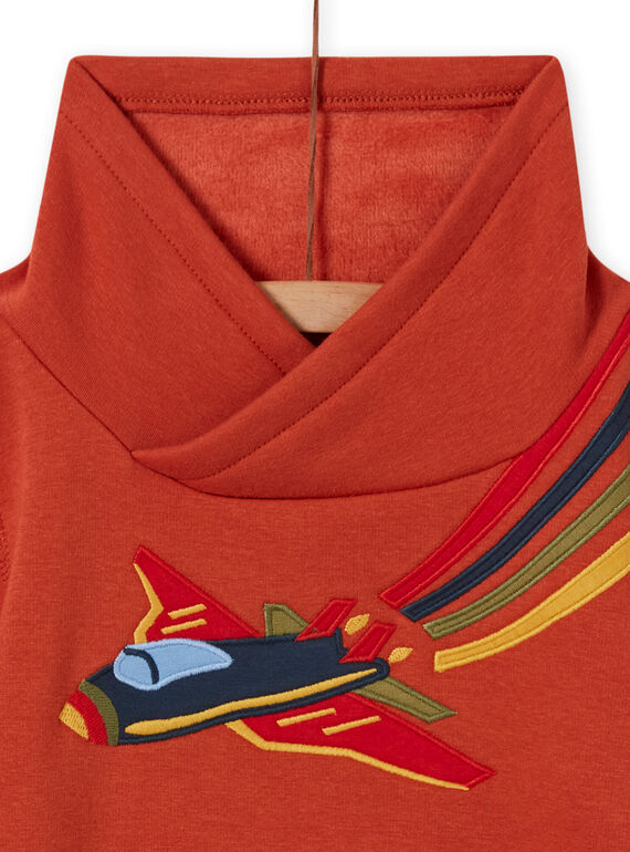 Sweat-shirt laranja com padrão de avião colorido menino MOCOSWE / 21W902L1SWE408
