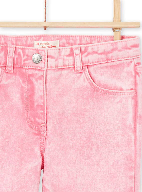 Calças de ganga rosa efeito acid wash menina MAKAJEAN / 21W901I1JEAD305