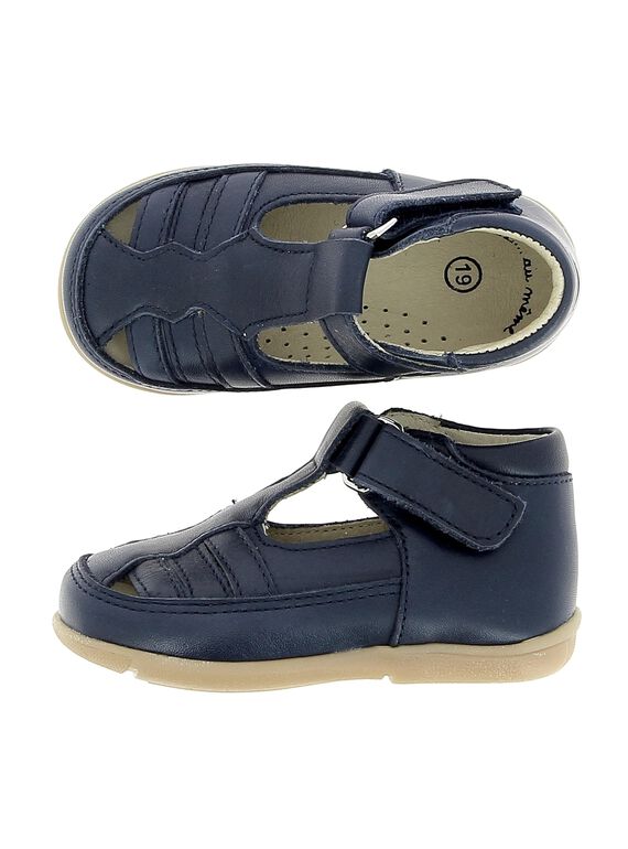 Baby boys' leather T-bar shoes CBGSALSAN2 / 18SK38W7D3H070