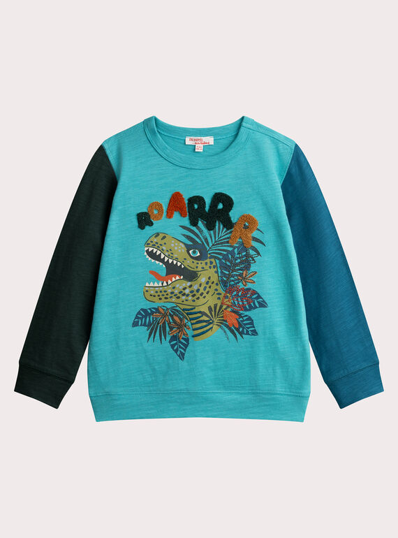 T-shirt tricolor animação dinossauro para menino  VOKLITEE1 / 24W90242TML202