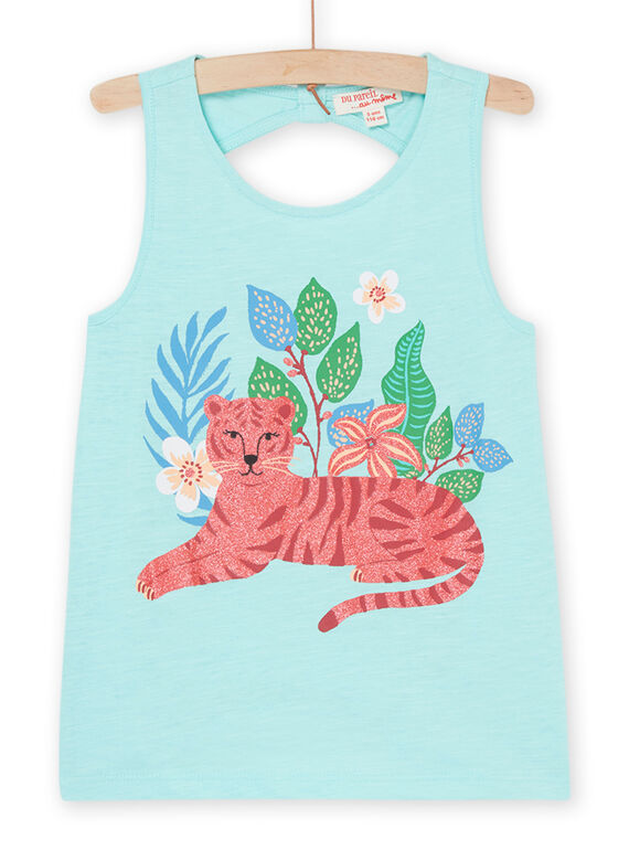 Camisola de alças turquesa com padrão tigre RABALDEB / 23S901W1DEBC215