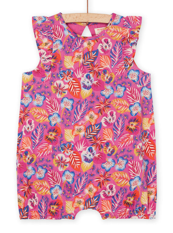 Babygro rosa-petúnia com estampado flores RIJUNBAR / 23SG09U1BAR310