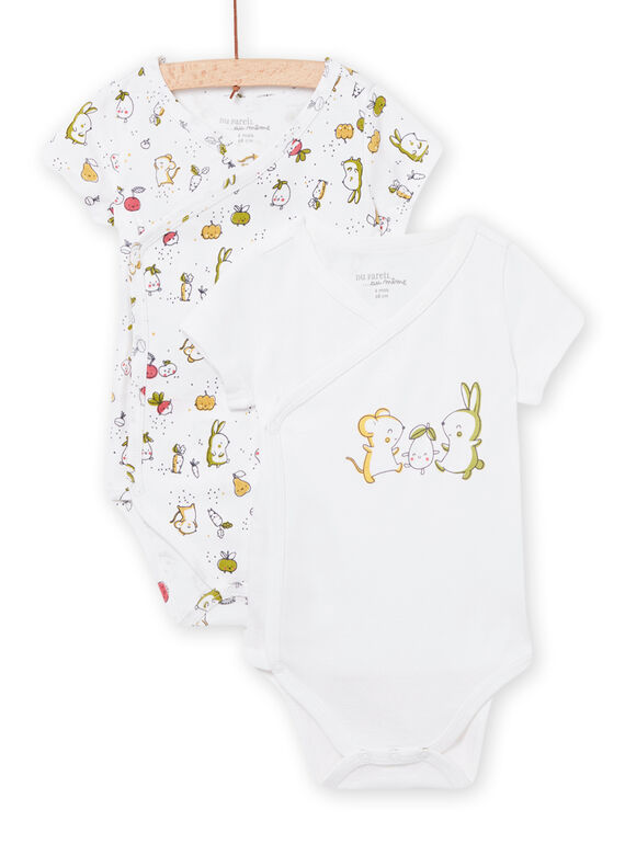 Pack de 2 bodies branco com padrão fantasia recém-nascido unissexo NOU2BOD3 / 22SF0551BDN000