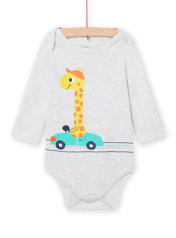Body cinzento mesclado com padrão girafa decorativo bebé menino NEGABODGIF / 22SH14I5BDLJ920