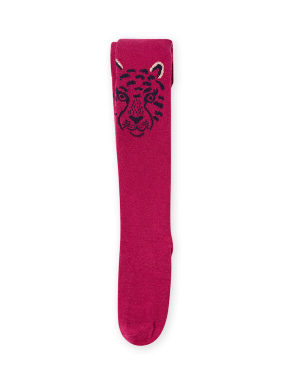 Collants rosa com padrões de tigres menina MYATUCOL2 / 21WI01K1COLD312