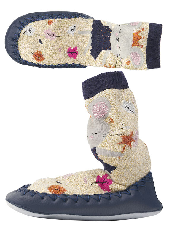 Chinelos meias lurex bege bebé menina GBFCCSOURI / 19WK37Z2D08954