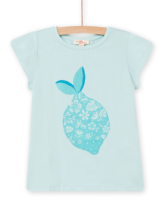 T-shirt de mangas curtas verde-água menina NAJOTI5 / 22S90173TMC614
